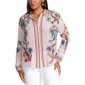 Johnny Was Womens Plus Morelia Silk Shirt